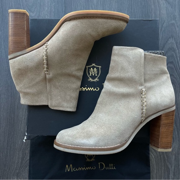 MASSIMO DUTTI  Suede boots in Taupe Women’s US10/EUR41 - Picture 1 of 8